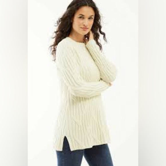 J. Jill Sweaters - J.Jill Chenille Tunic Cream Sweater Size Petite Medium